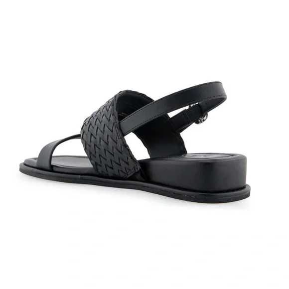 Aerosoles Broome Black Flat Slingback Short Wedge Sandals Size 7 NWT - Picture 4 of 10